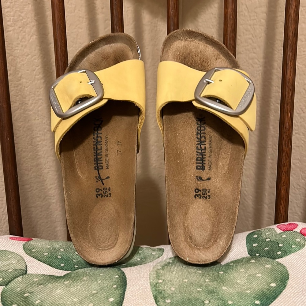 Birkenstock leather big buckle Madrid sandals